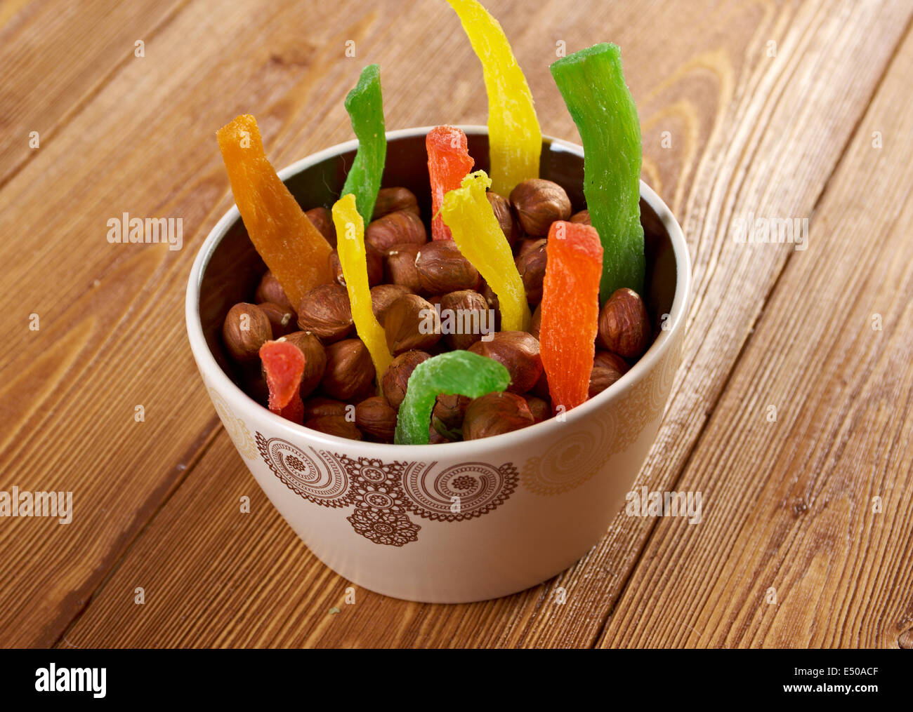 Toasted nuts and candied fruit Stock Photo Alamy