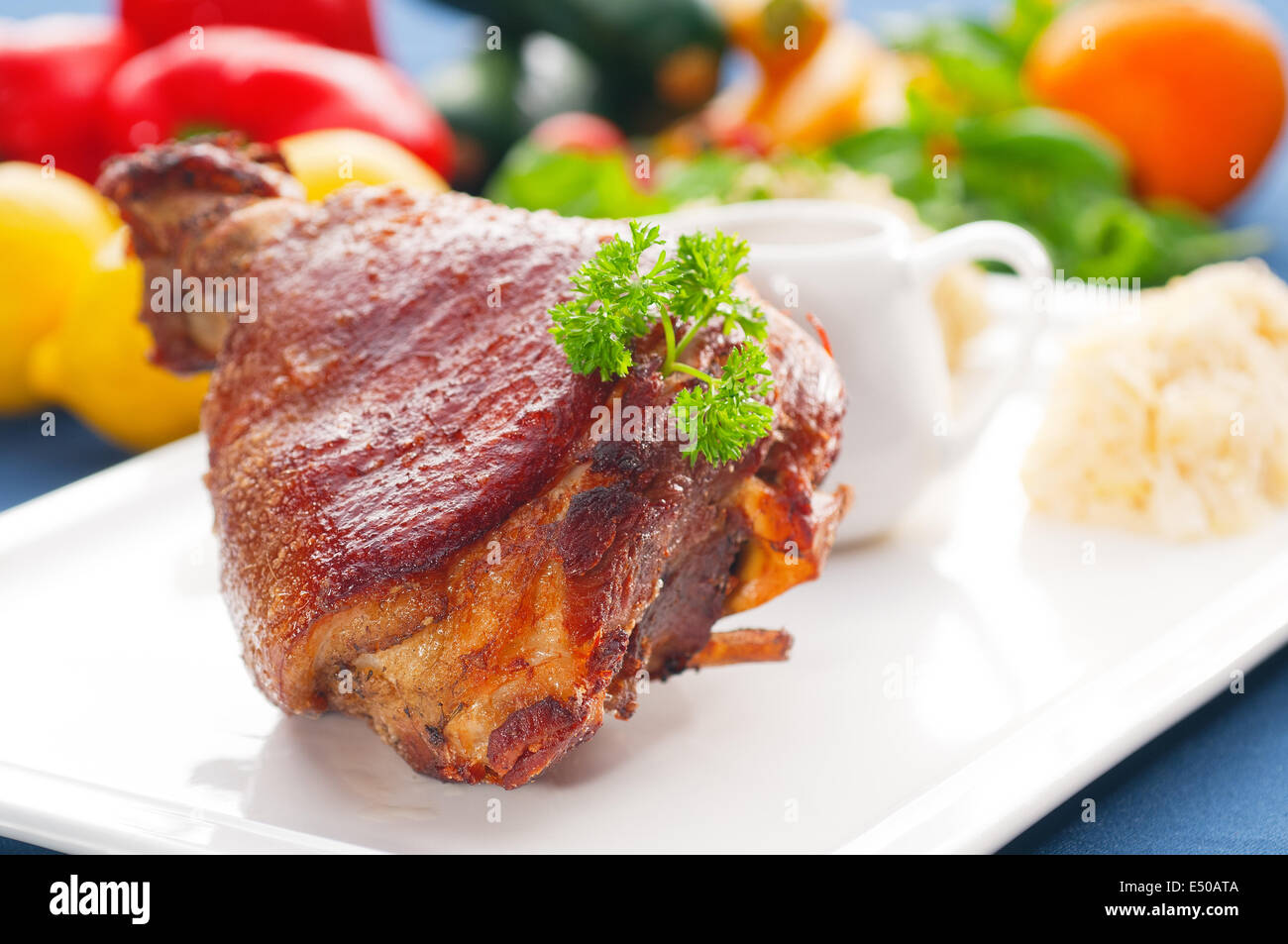 original German BBQ pork knuckle Stock Photo Alamy