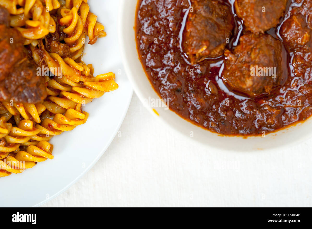 fusilli pasta with neapolitan style ragu meat sauce Stock Photo Alamy