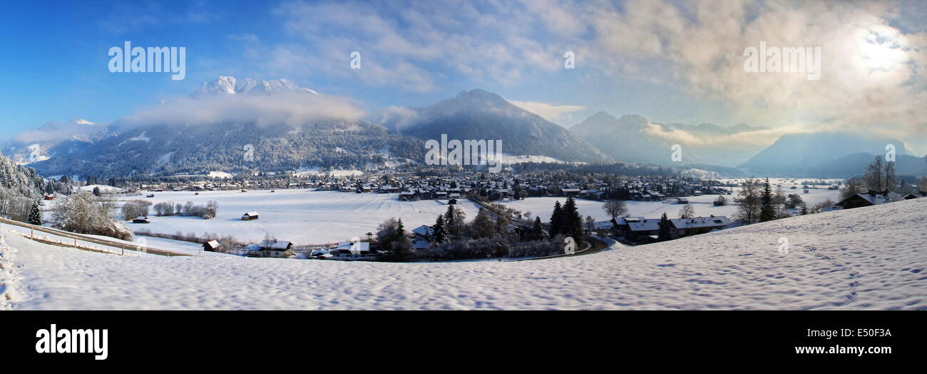 Oberstdorf ski resort in the German Alps Stock Photo