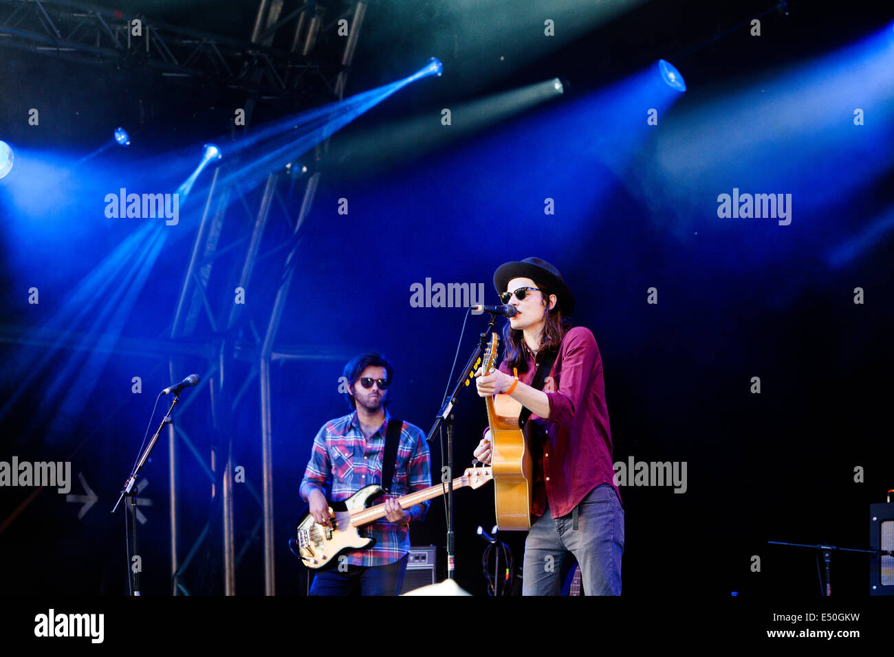 James Bay performing on the main stage at The Larmer Tree Festival