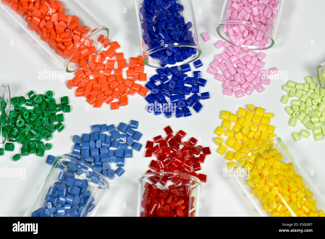 dyed polymer resins in laboratory Stock Photo - Alamy