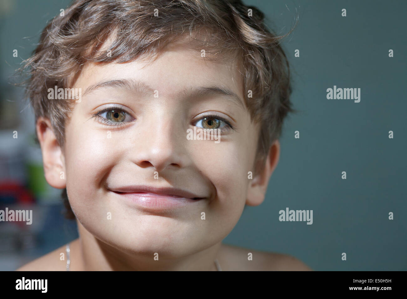 smile - boy make faces Stock Photo
