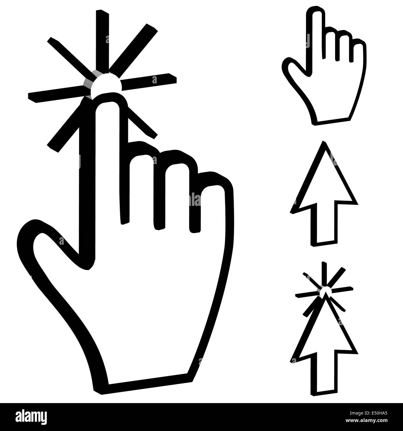 Screen cursor icon Black and White Stock Photos & Images - Alamy
