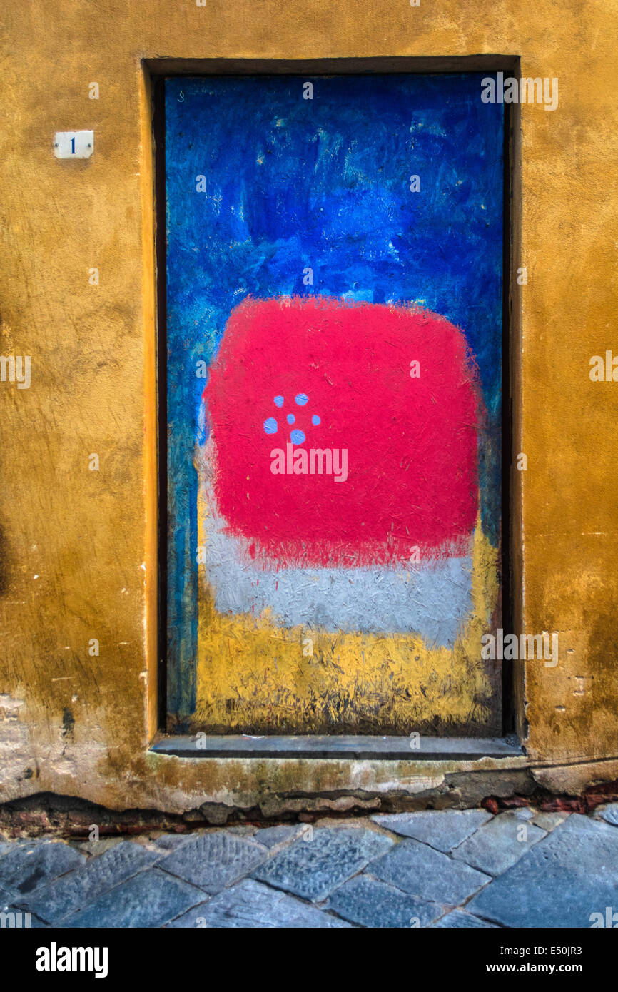 Coloured door, Siena, Tuscany, Italy Stock Photo