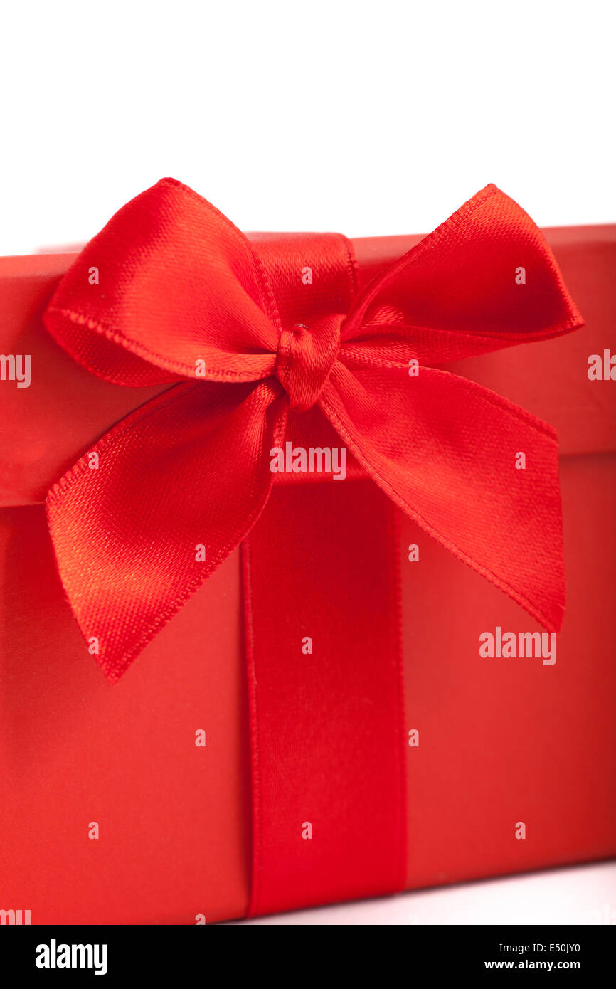 Ornamental red Christmas or Valentines gift Stock Photo