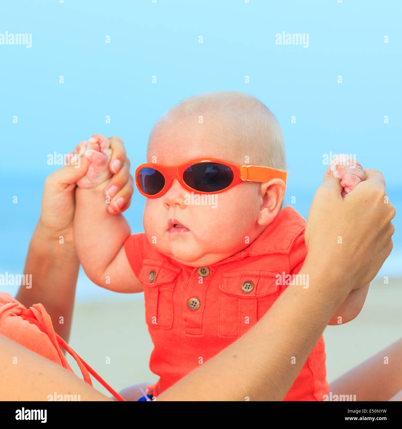 Baby wearing sunglasses Stock Photo Alamy