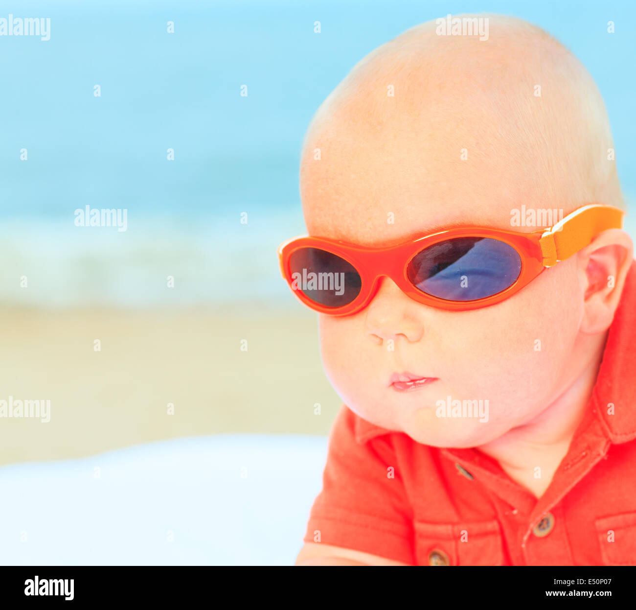 Baby wearing sunglasses Stock Photo Alamy