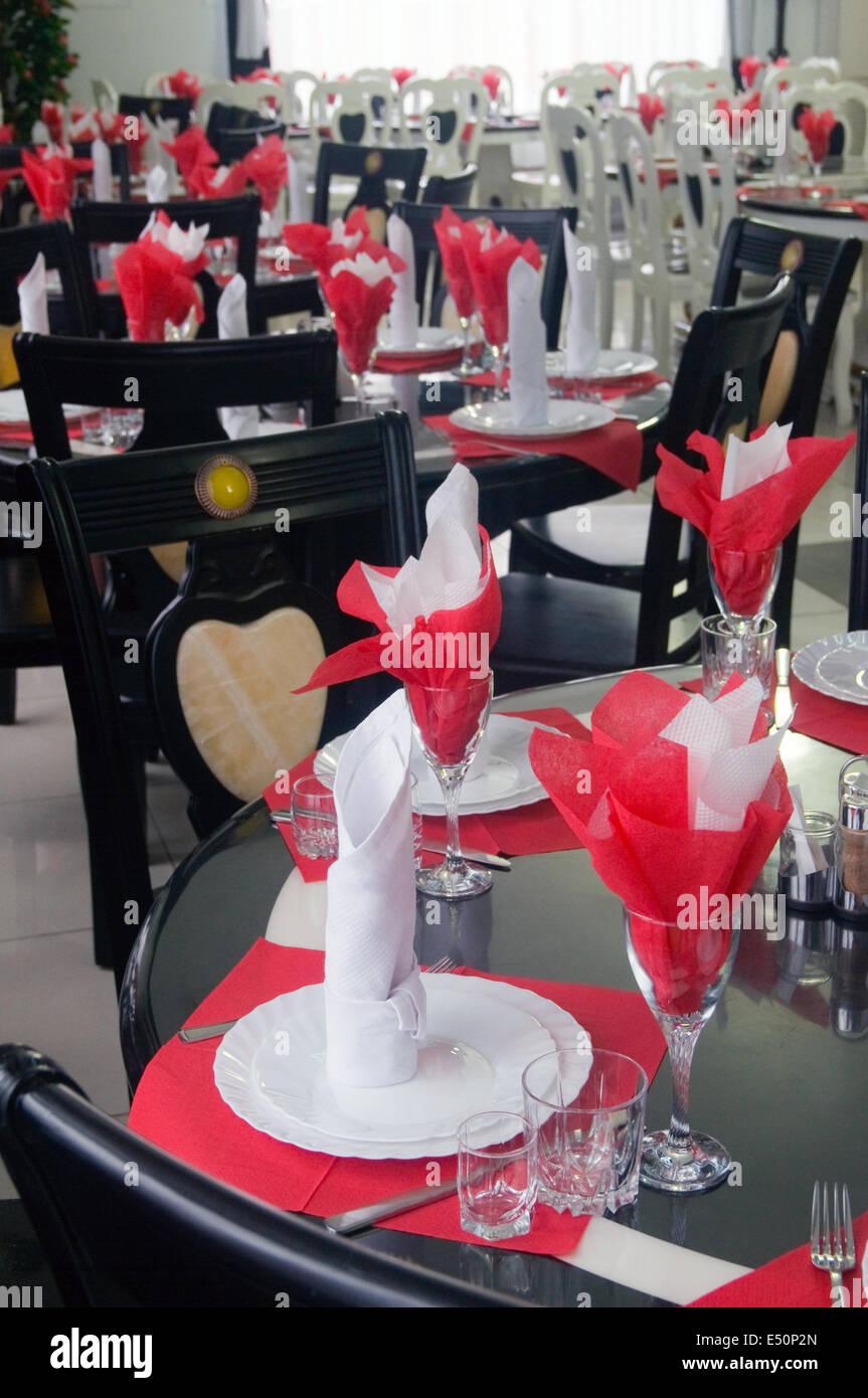 restaurant interior with served tables Stock Photo - Alamy