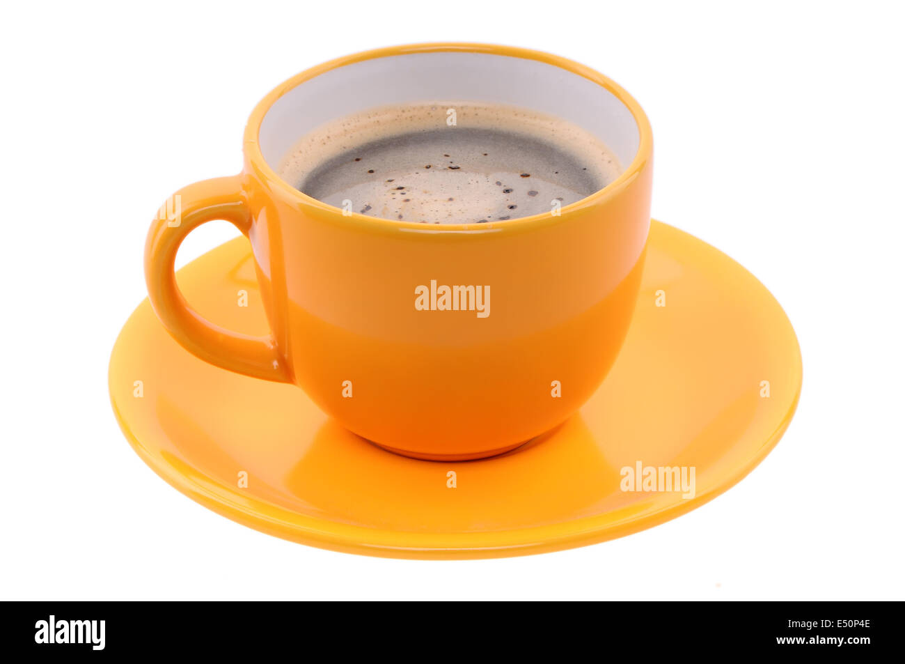 orange cup and saucer Stock Photo Alamy