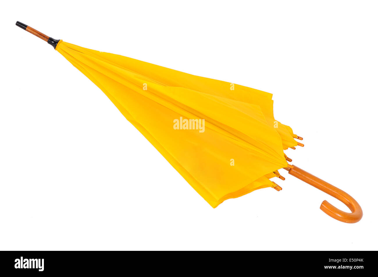 yellow umbrella on a white background Stock Photo - Alamy