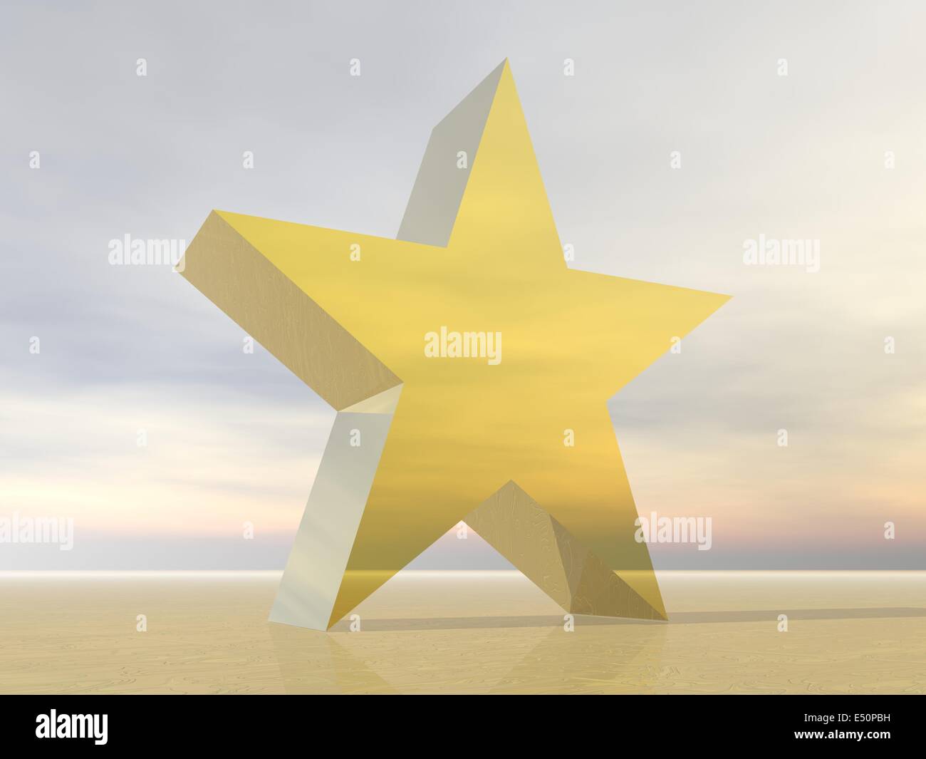 Golden star - 3D render Stock Photo - Alamy