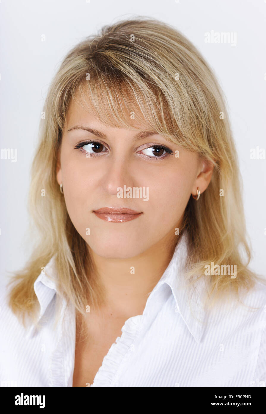 Portrait of a beautiful attractive blonde Stock Photo - Alamy