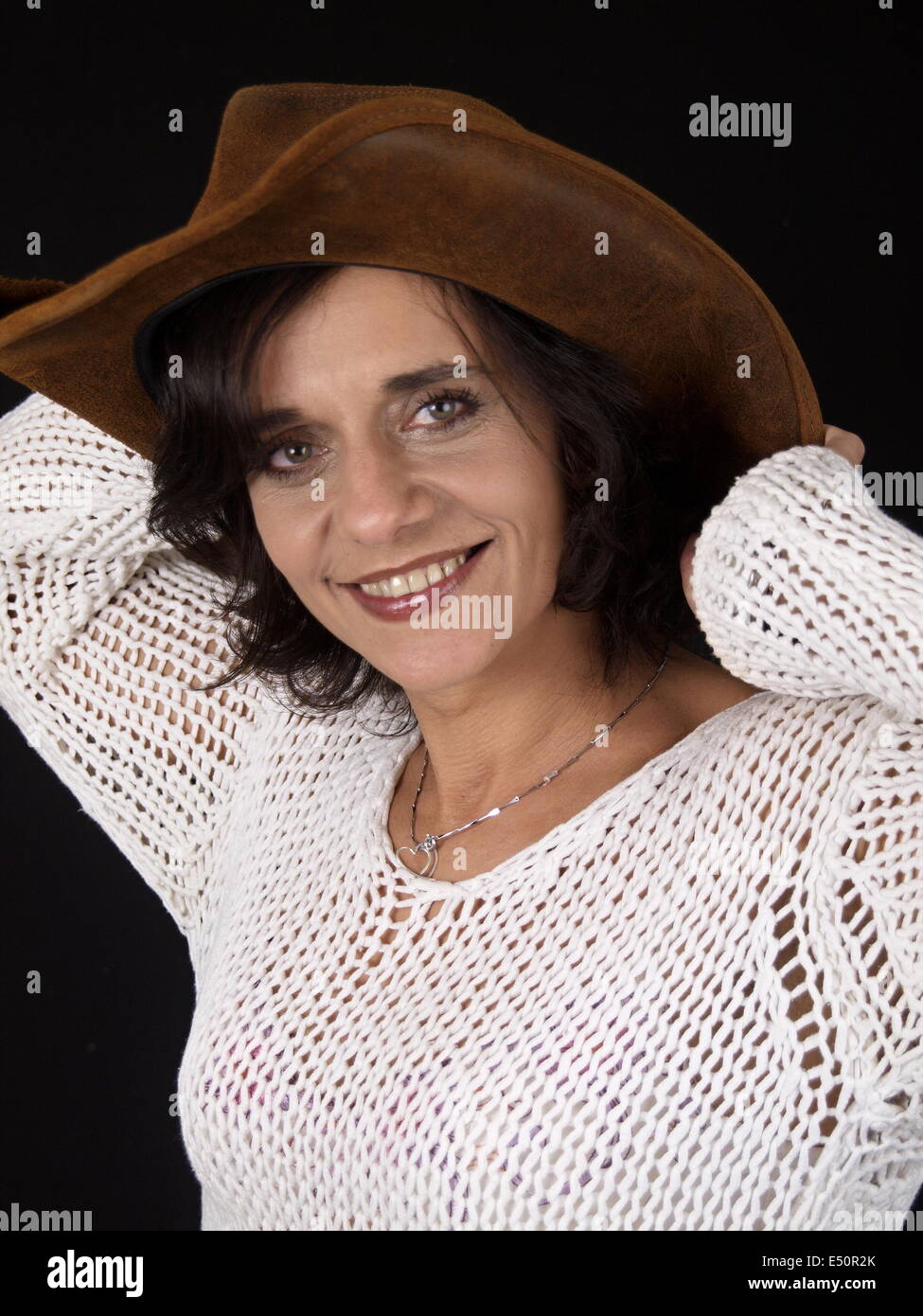 Woman in hat hi-res stock photography and images - Alamy