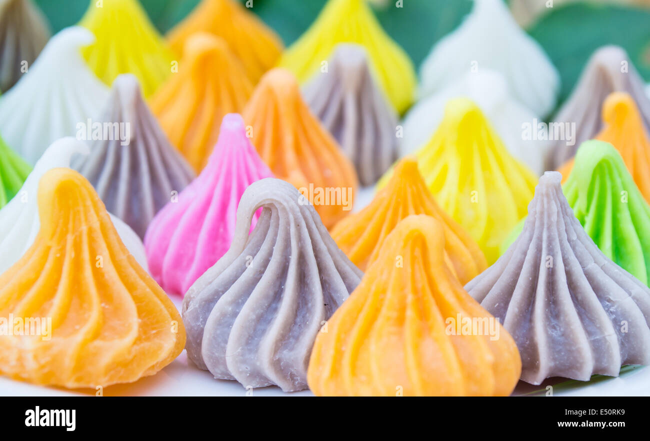 Colorful Sweetness Thai Style Dessert Stock Photo