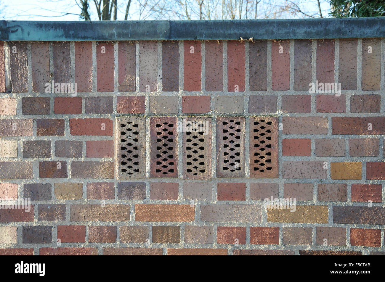 Wall of clinker-bricks Stock Photo