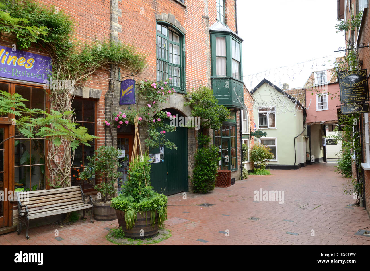 Shops in a courtyard, Diss, Norfolk Stock Photo Alamy