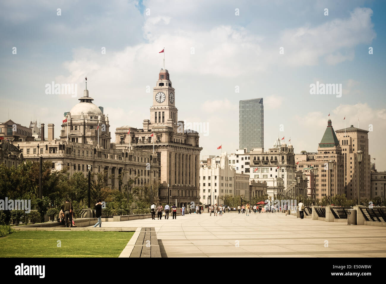 cityscape of the bund in shanghai Stock Photo