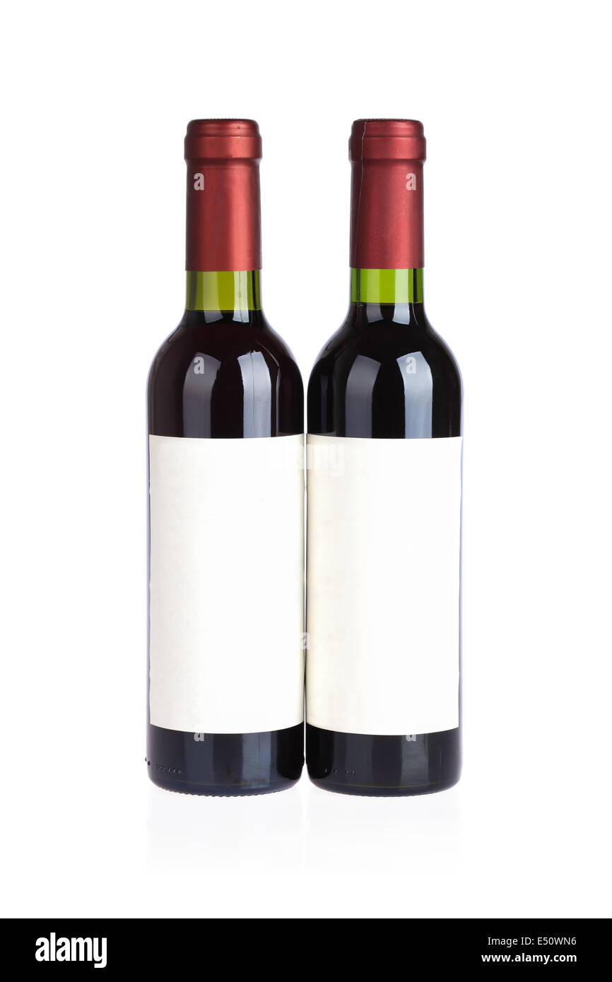 two red wine bottles Stock Photo