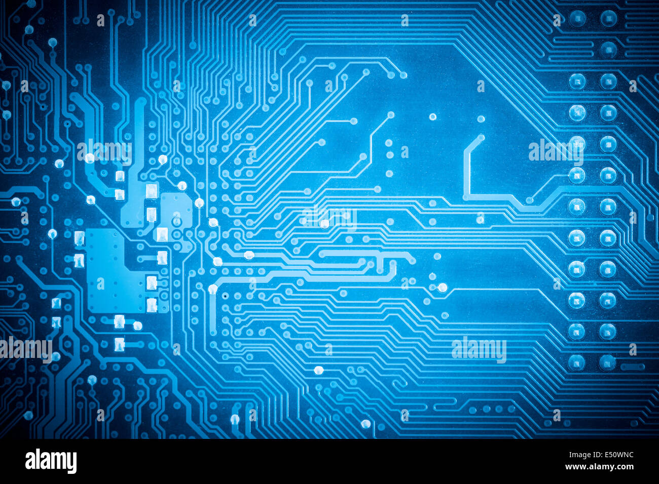 blue circuit board Stock Photo