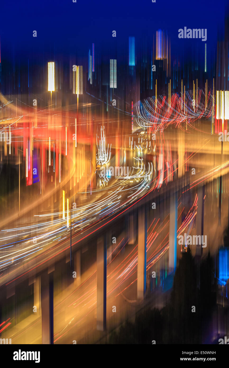 blur colors on the overpass Stock Photo