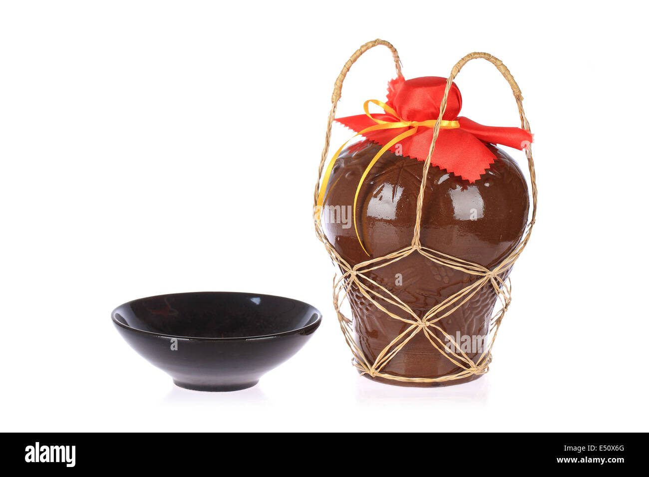 rice wine jar and ceramic bowl Stock Photo Alamy