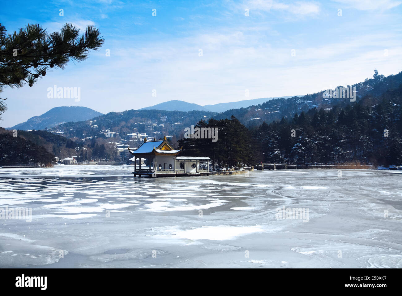 lushan lake in winter Stock Photo