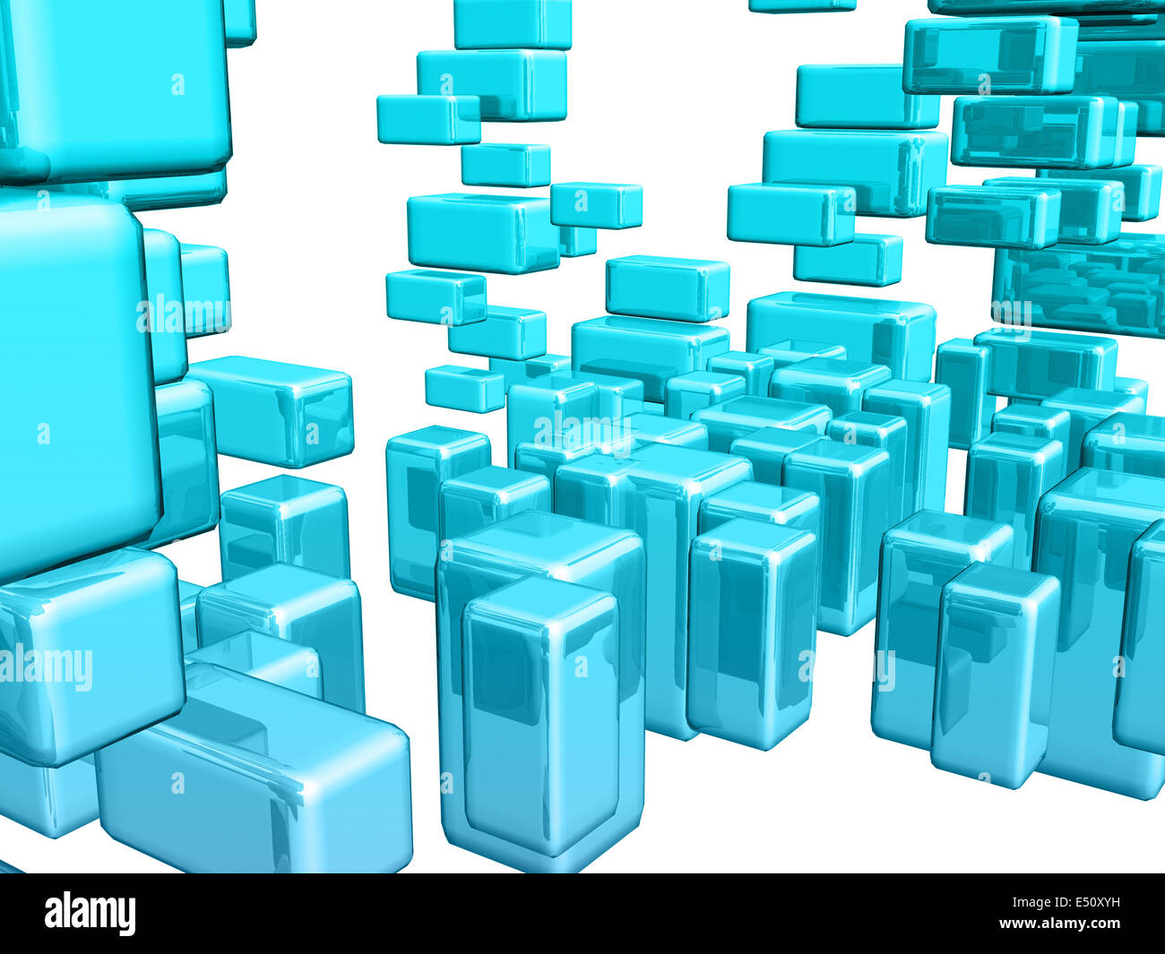 Blue dimensional shapes with highlights and reflections Stock Photo - Alamy