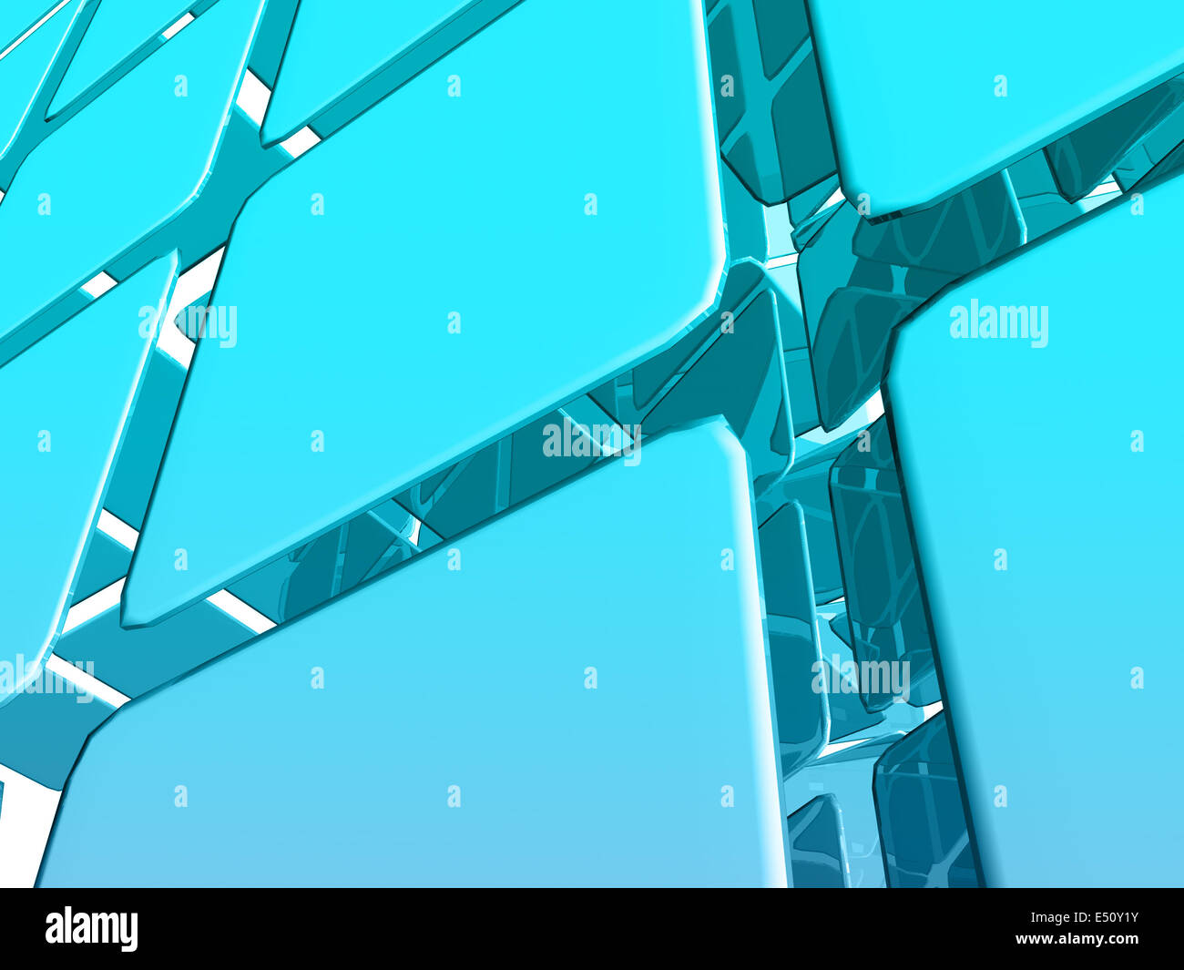Blue dimensional shapes with highlights and reflections Stock Photo - Alamy
