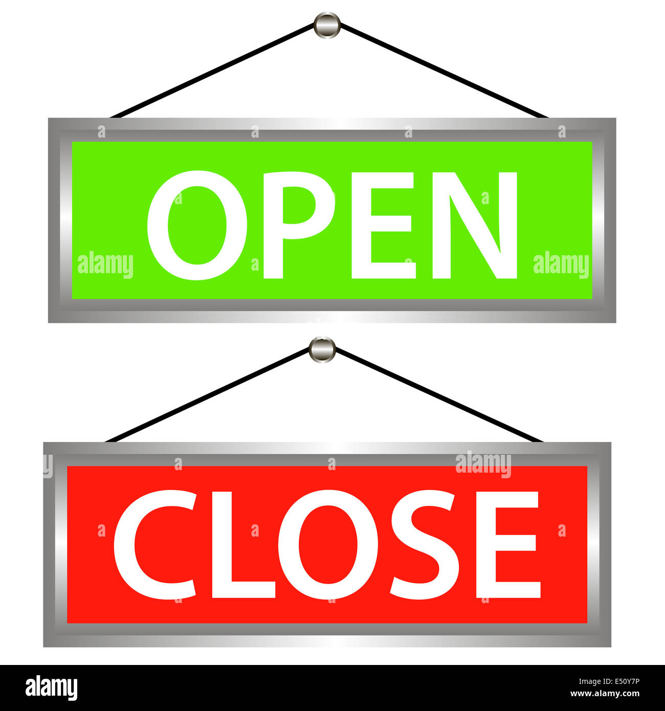 Open and close icons Stock Photo
