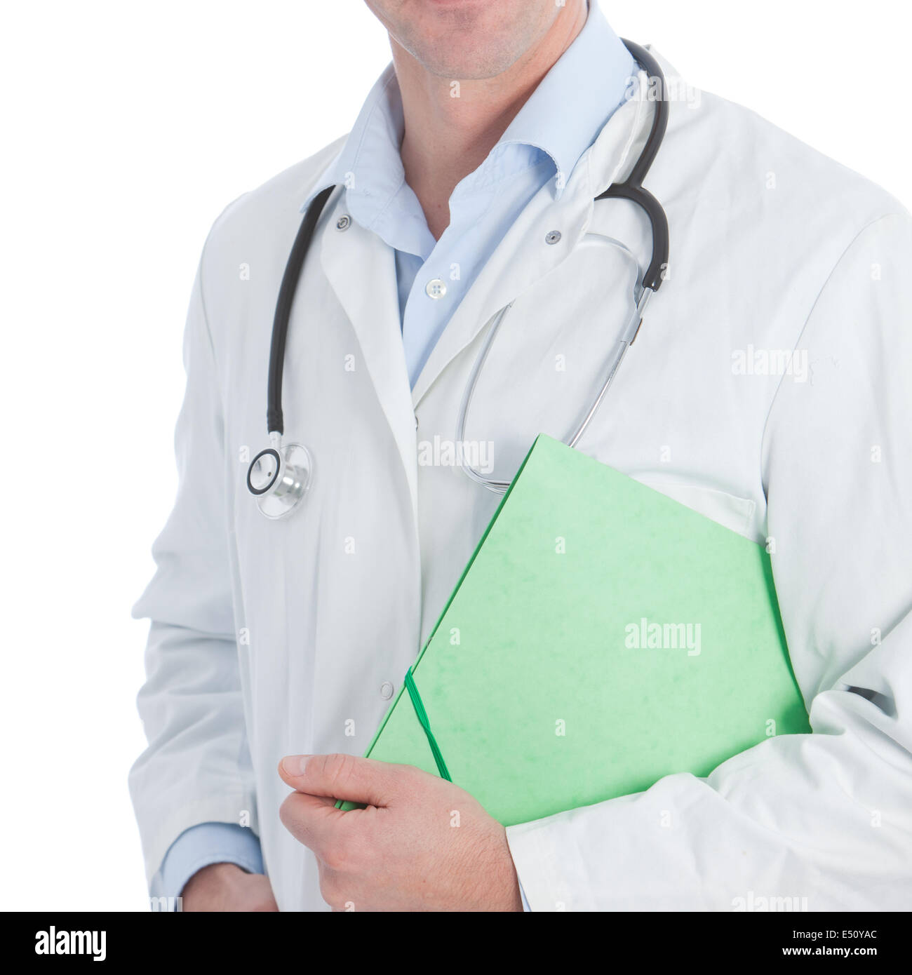 Doctor carrying a patients file Stock Photo