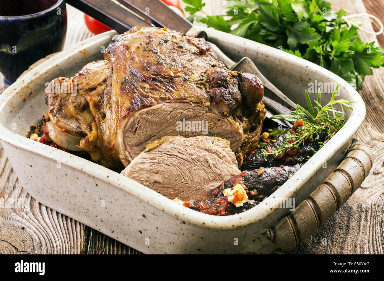 lamb leg roast Stock Photo Alamy