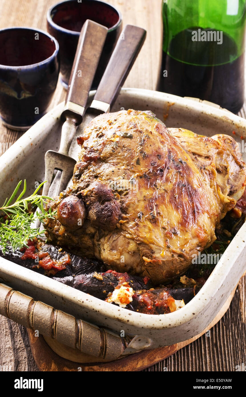 lamb leg roast Stock Photo - Alamy