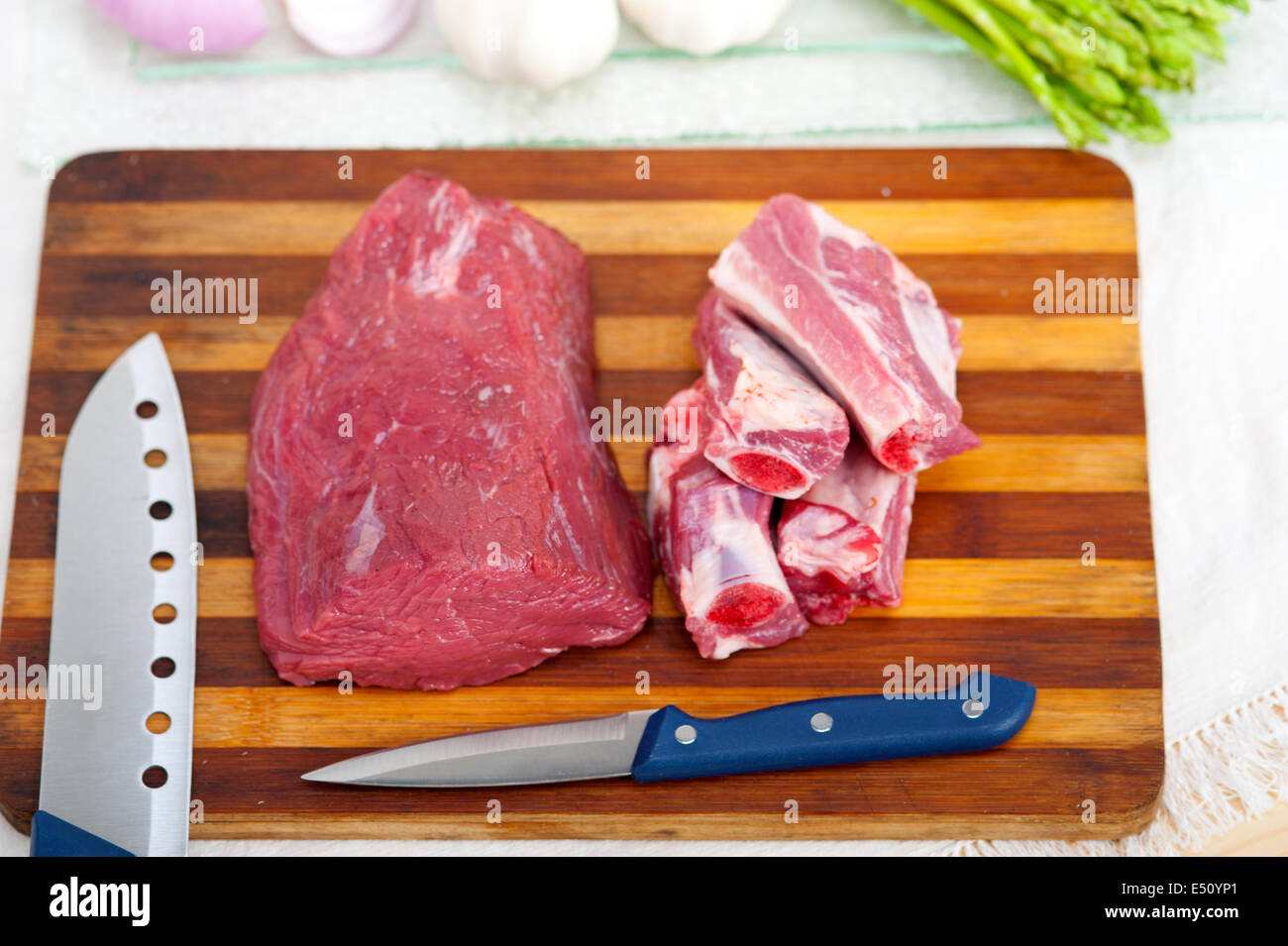 raw beef and pork ribs Stock Photo Alamy