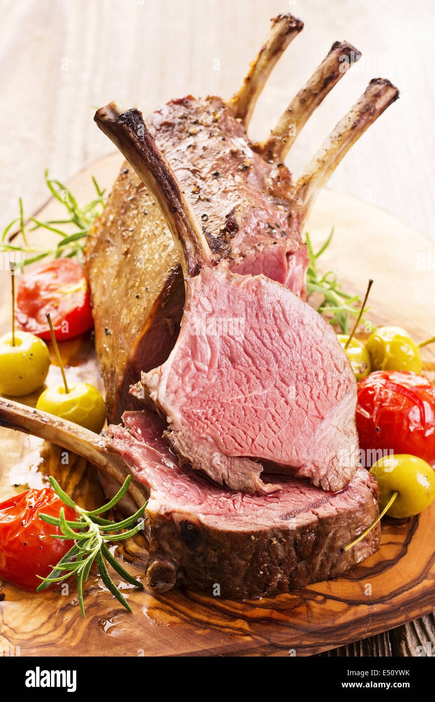 grilled venison rack Stock Photo Alamy