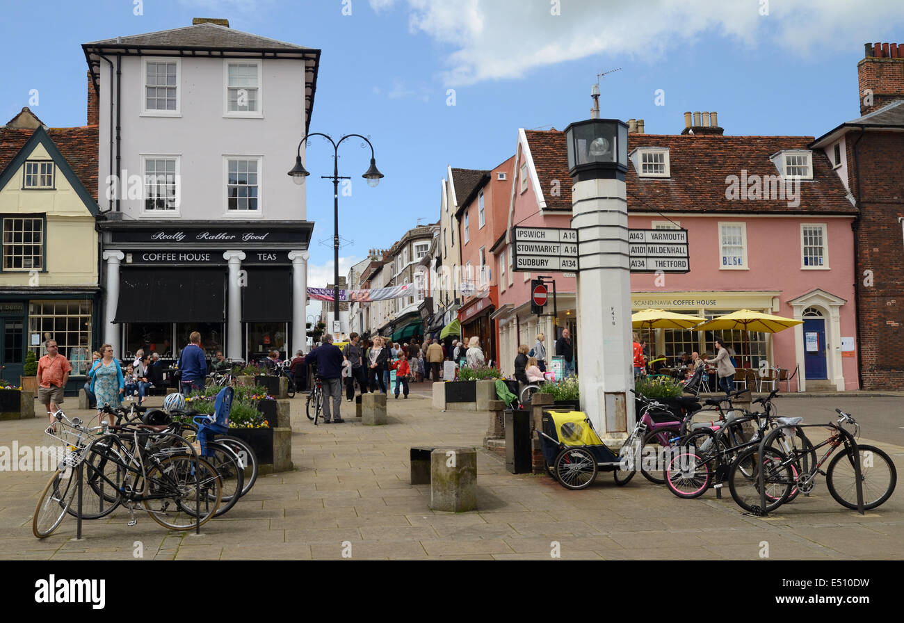 The market place, Bury St Edmunds, England Stock Photo Alamy