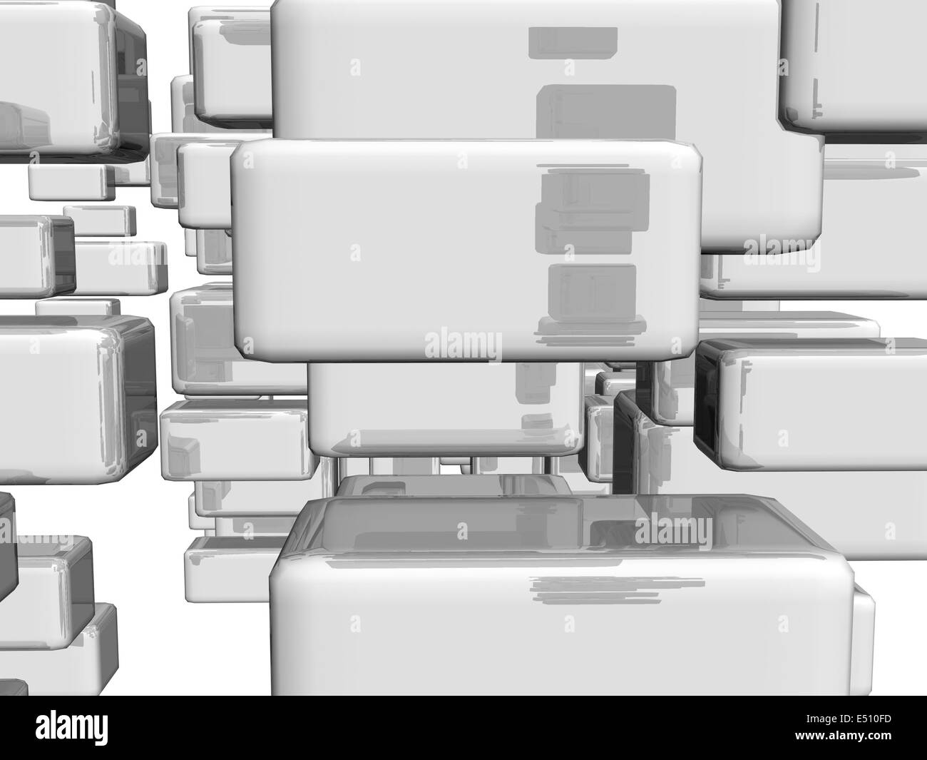 Grey dimensional shapes with highlights and reflections Stock Photo - Alamy