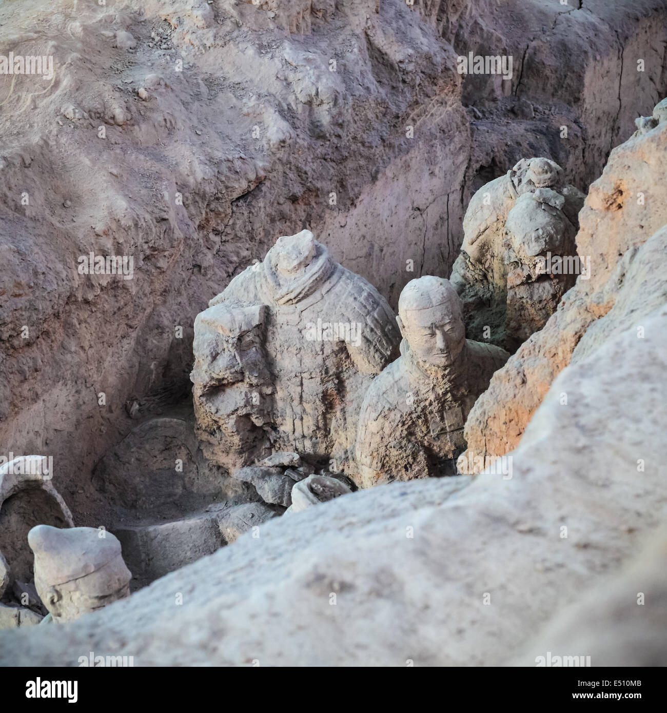 remnants of the terracotta warriors Stock Photo