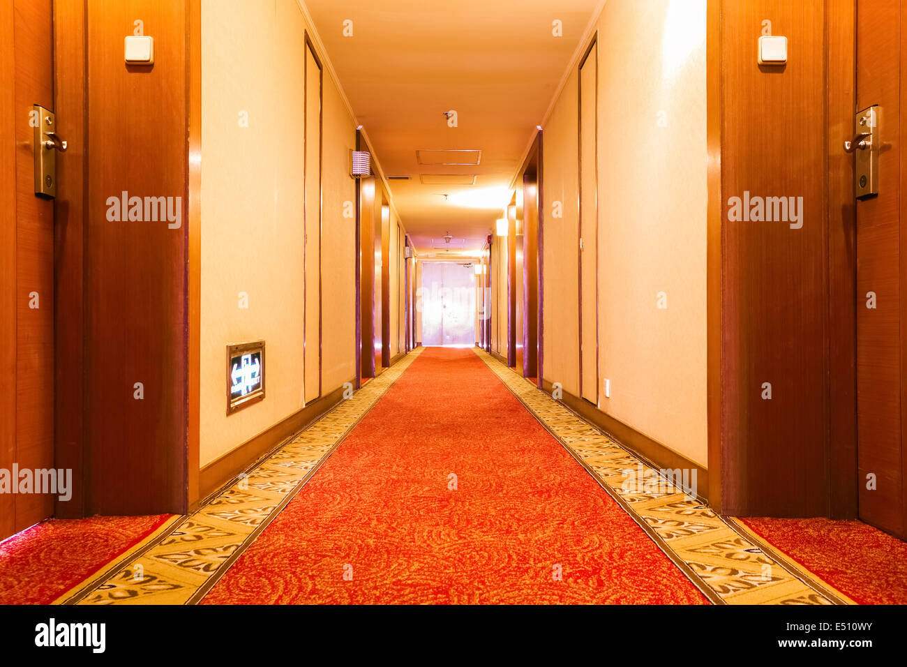 hotel corridor Stock Photo