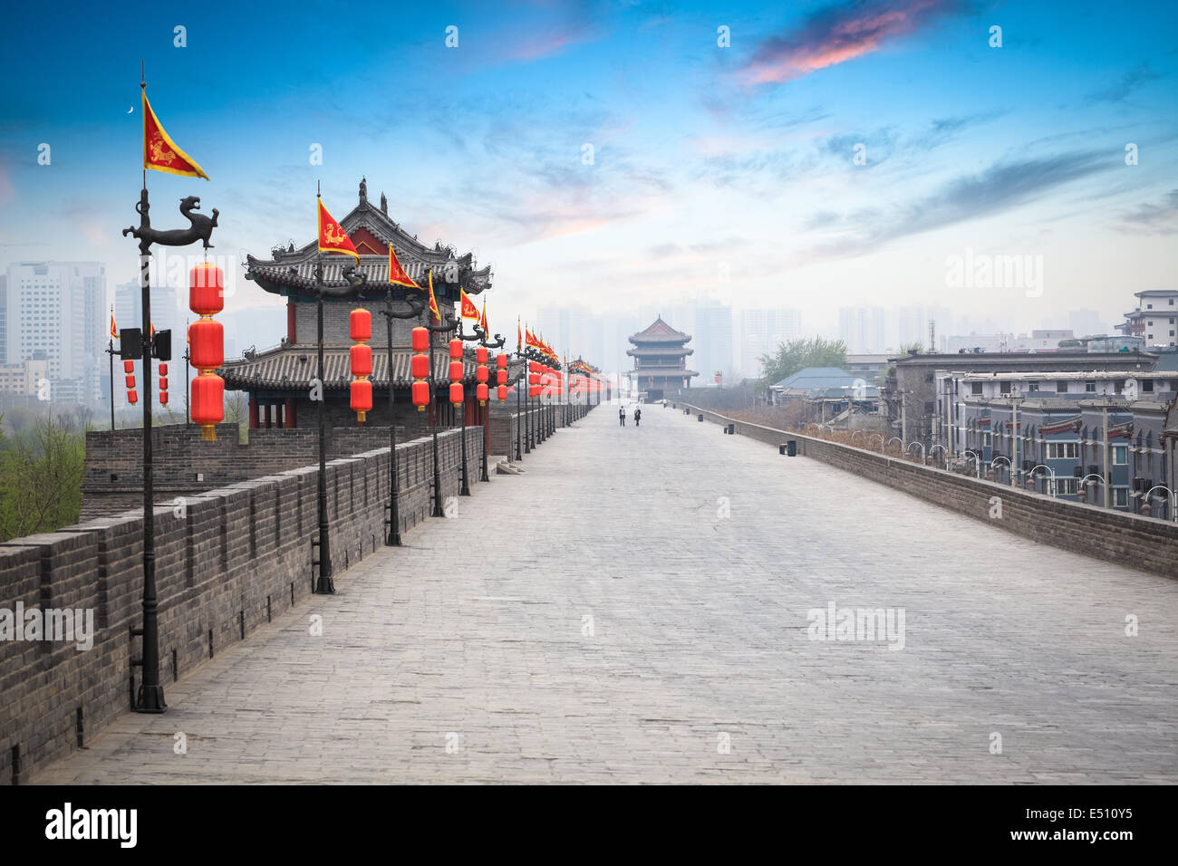 beautiful ancient city of xian at dusk Stock Photo - Alamy