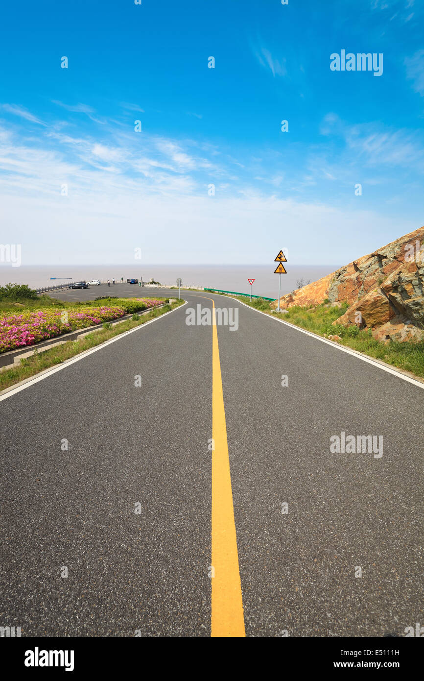 seaside highway Stock Photo