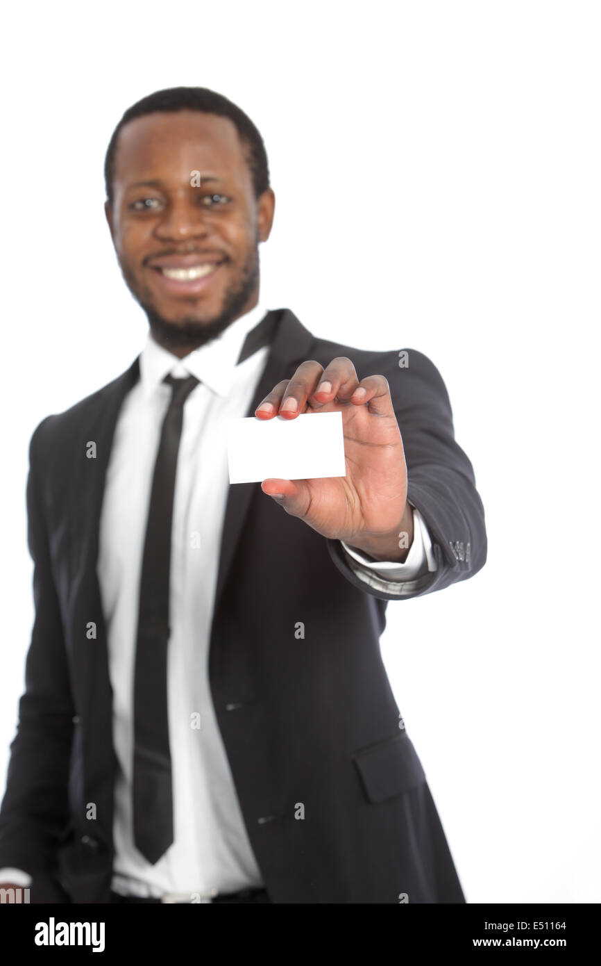 African businessman presenting his card Stock Photo