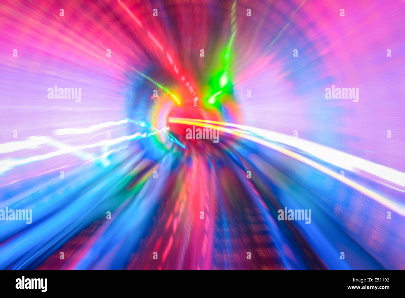tunnel with motion blur background Stock Photo