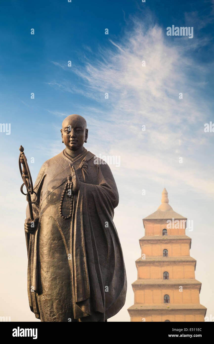 monk xuanzang statue Stock Photo