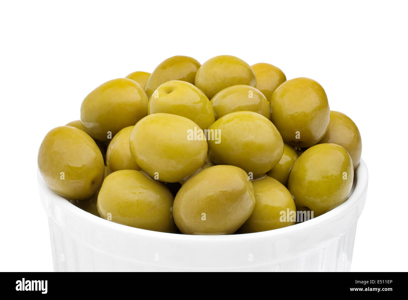 Whole pickled green olives aceitunas verdes hueso Stock Photo Alamy