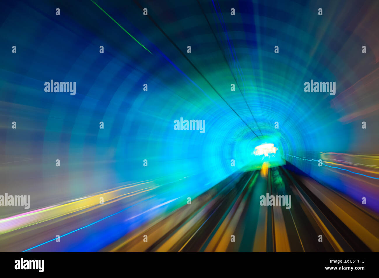 tunnel with motion blur Stock Photo