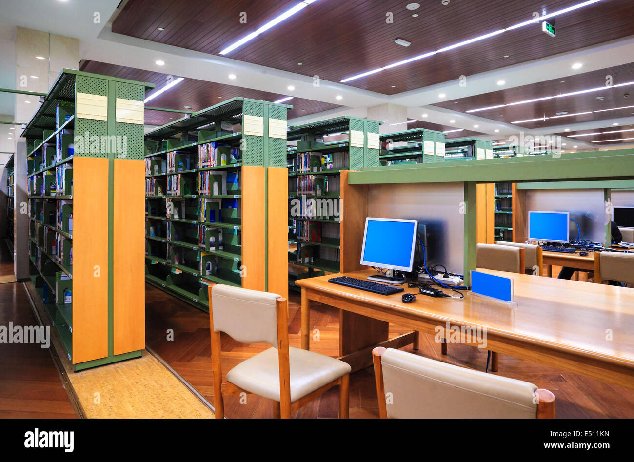 modern library interior Stock Photo Alamy