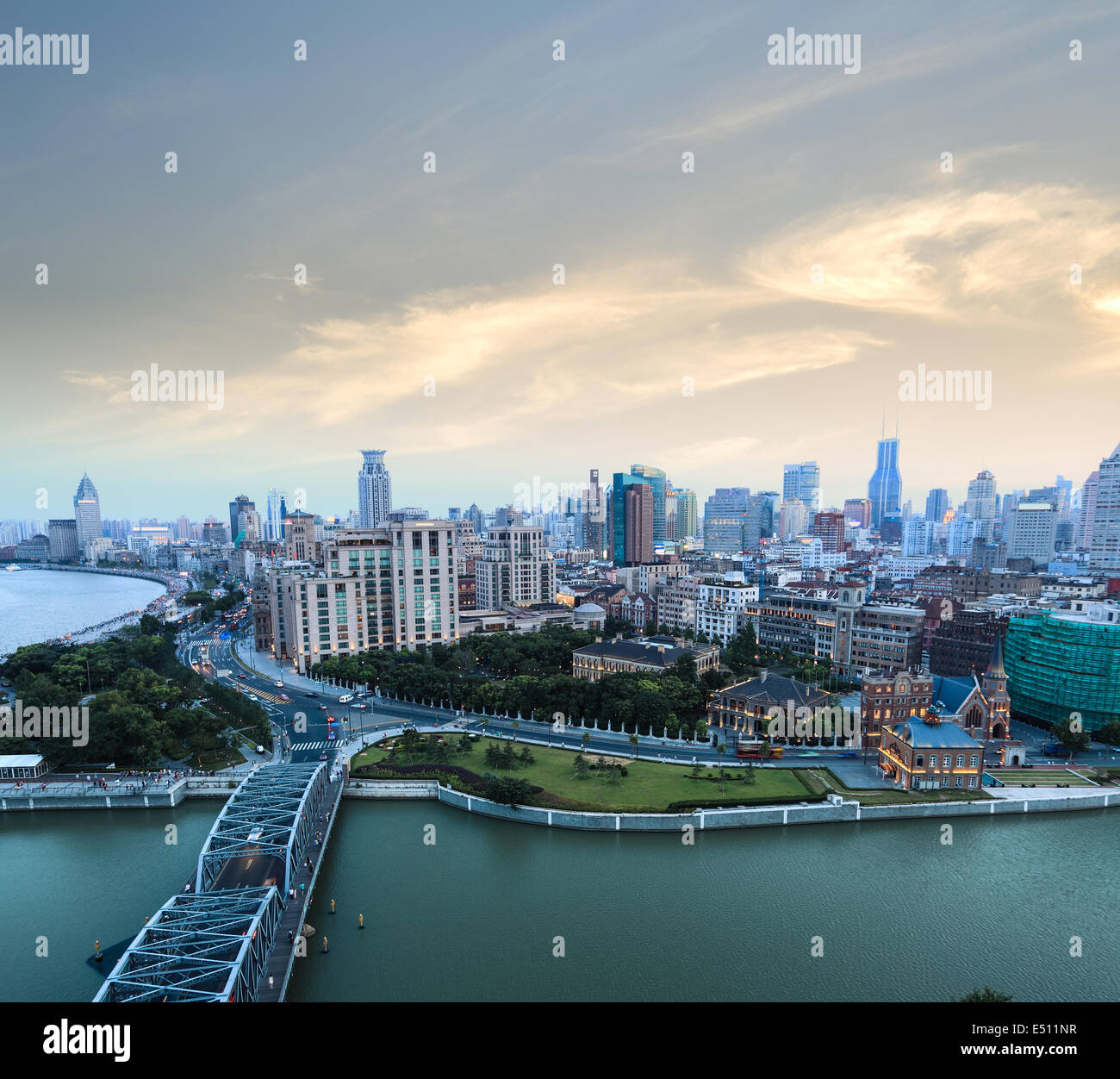 Aerial view old shanghai hi-res stock photography and images - Alamy