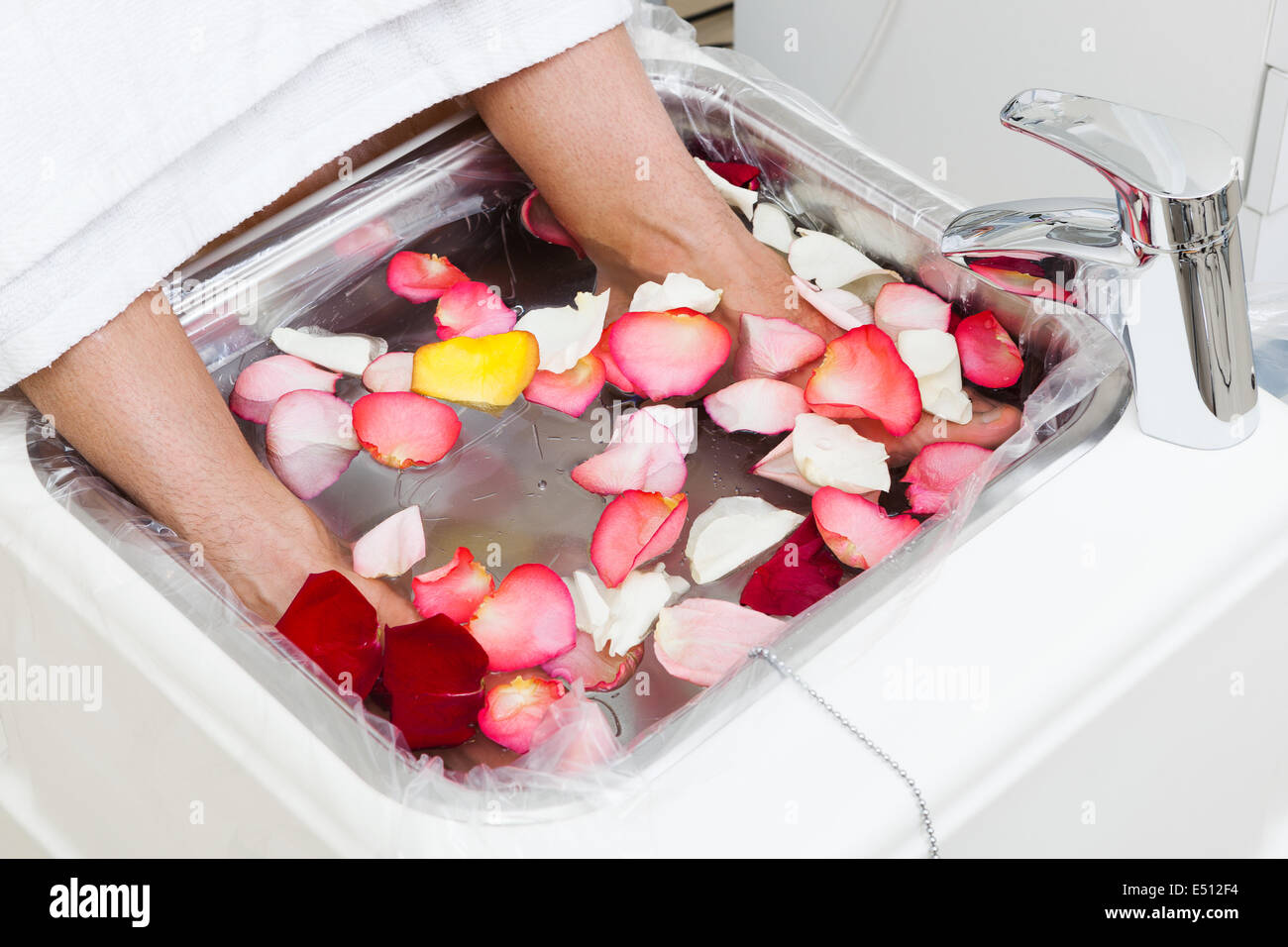 bath with rose petals Stock Photo Alamy