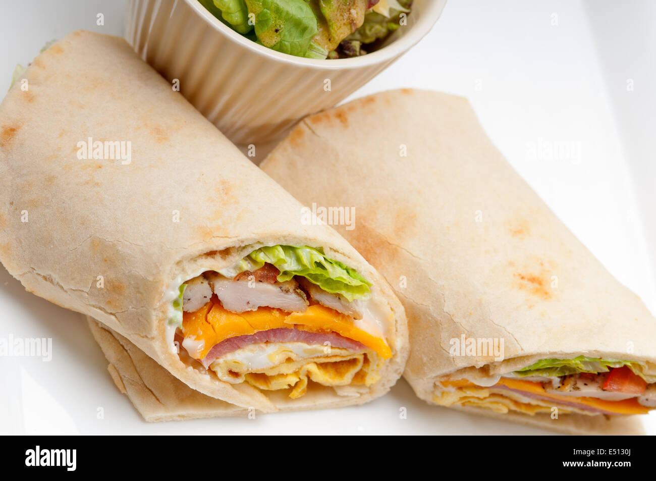 club sandwich pita bread roll Stock Photo Alamy